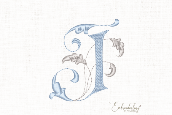 Baby Shower J Monogram Review: A Vintage Floral Embroidery Letter