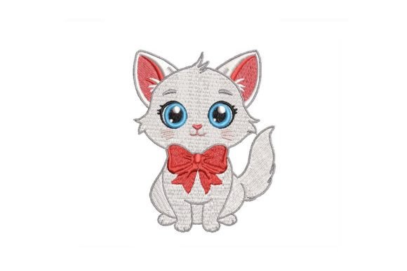 Cute Cat with Bow Tie Embroidery Design Review