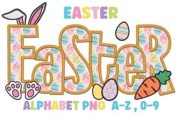 Easter Alphabet Clipart Embroidery Faux Review for Boutique Sweatshirts
