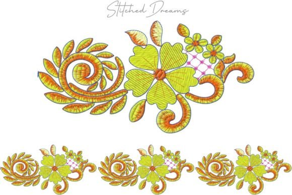Exquisite Floral Motif Embroidery Border Review for Apparel Projects