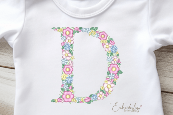 Floral Letter D Machine Embroidery: A Versatile Design for Personalized Gifts