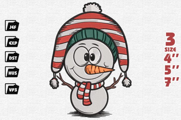 Funny Snowman Christmas Embroidery