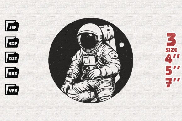Galactic Astronaut Embroidery for Seasonal Creations