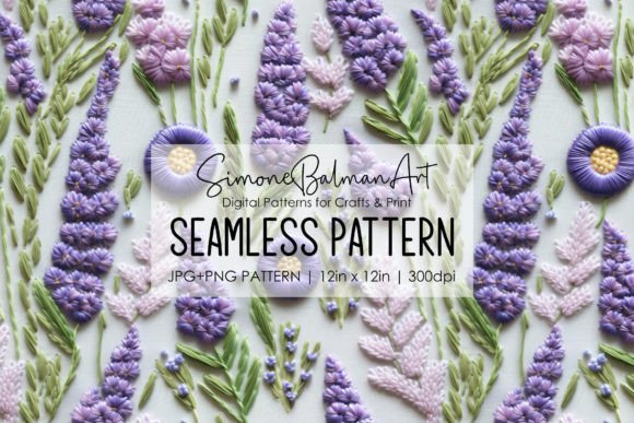 Lavender Embroidery Seamless Pattern Review for Handmade Gifts