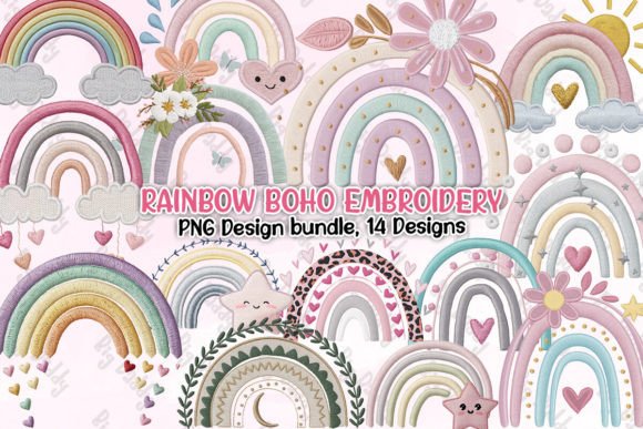 Rainbow Boho Embroidery Clipart PNG: A Seller’s Perspective
