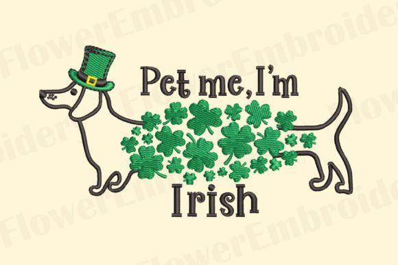 St. Patrick's Day Embroidery Daschund Dog Design Review