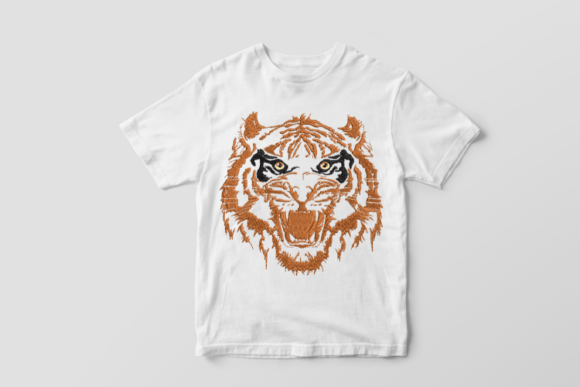 Tiger Face Embroidery Design