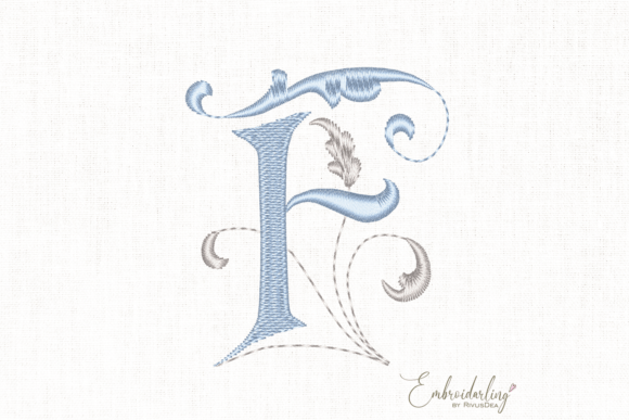 Vintage Floral F Embroidery Design: A Timeless Monogram for Real Projects